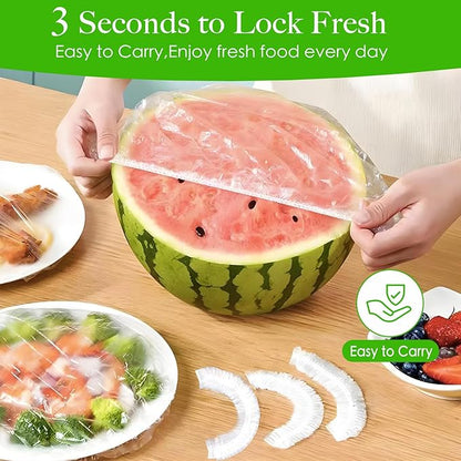 100 Plastic Large Bowl Covers - 20 Inch Elastic Reusable, Large Bowl Covers For Bread Proofing, Multi-Purpose Kitchen Outdoor Must-Have