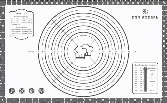 Silicone Mat, 26 x 16inch Extra Large Non-stick Pastry Baking Mat with Measurement, Resuable Thick Cookie Sheet Counter Mat, Dough Rolling Mat, Oven Liner, Fondant/Pie Crust Mat by DANIADEAN