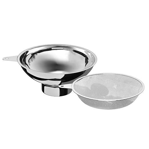 Serinar Canning Funnel with Stainless Steel Filter for Regular Mouth Mason Jars - Stainless Steel Funnel for Kitchen Filling, Canning Funnel (for use with Regular Mouth Mason Jars) by serinar
