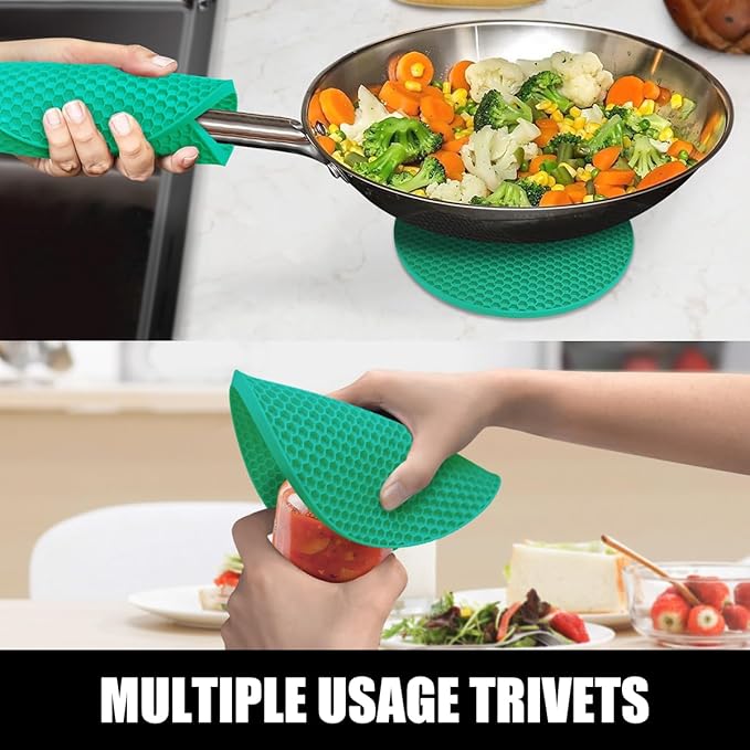 Rorecay 6pcs Oven Mitts and Pot Holders Sets Heat Resistant 500 Degrees, Non-Slip Silicone Hot Pads Potholders for Kitchen Baking Cooking, Extra Long Oven Gloves Quilted Liner, Jungle - Image 7