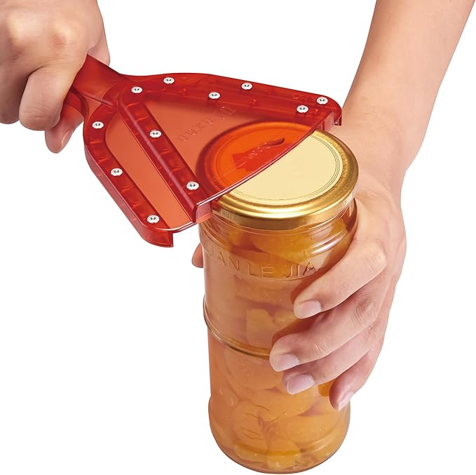 Uinxan Jar Opener for Weak Hand & Seniors with Arthritis,Easy Twist Off Bottle Caps,Patent | Unique Kitchen Gadgets,Handheld Lid Top Open for Elderly/Women/Men (Red) - Image 5