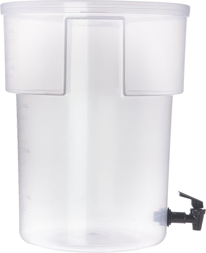 Carlisle FoodService Products Round Beverage Dispenser Drink Dispenser with Spigot for Catering, Plastic, 5 Gallons, Clear - Image 2