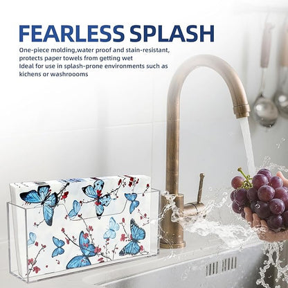 Waterproof Paper Towel holder, Acrylic Napkin Holder, Plastic Napkin Dispenser for Home, Office (Tea-colored)