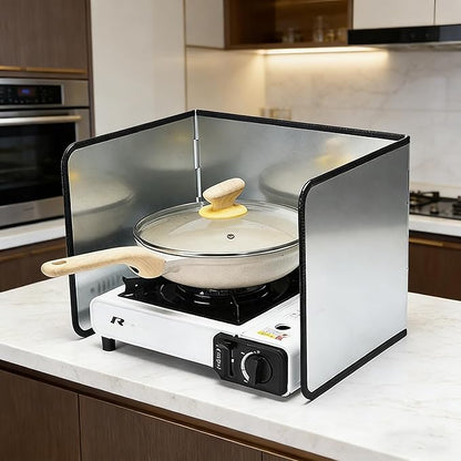 3 Sided Foldable Splatter Guard, Stainless Steel Grease Splatter Screen, Non-Stick Oil Splash Guard, Anti-Grease Cooking Shield, Heat-Resistant Stove Protector with Safe Edge, Easy to Clean (Medium) - Image 4