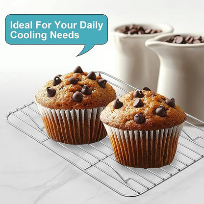 TeamFar Cooling Rack, 8.75” x 6.25” Stainless Steel Wire Baking Rack for Cooking Roasting Grilling, Fit for Oven Pan, Oven & Dishwasher Safe, Non-toxic & Heavy-Duty, 2PCS - Image 5