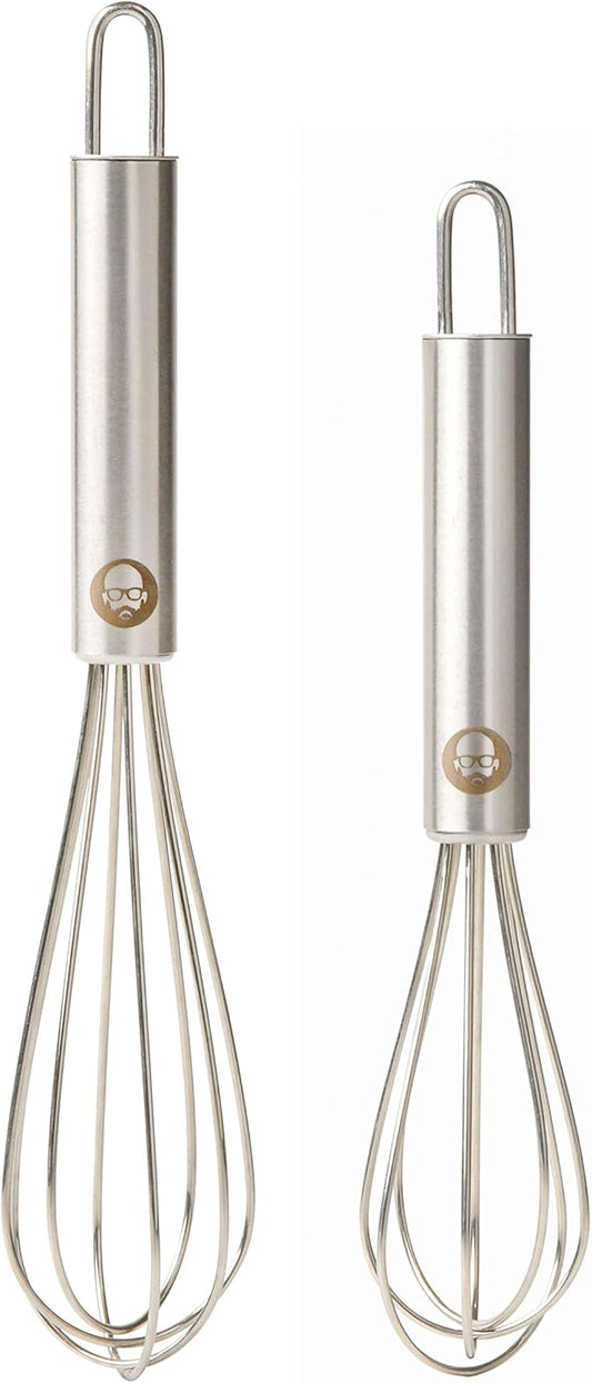 Babish 2-Piece Tiny Whisk Set – 5” & 7” Stainless Steel Mini Whisks for Mixing, Beating & Frothing – Durable Kitchen Utensils for Cooking & Baking by Babish