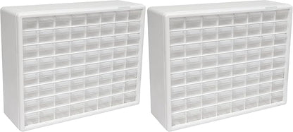 Akro-Mils 64-Drawer Plastic Drawer Storage Cabinet for Garage Organization, Bead Organizer, Building Bricks Storage, Teacher Toolbox, Makeup Organizer, 20-Inch W x 6-Inch D x 16-Inch H, 10164 White by Akro-Mils