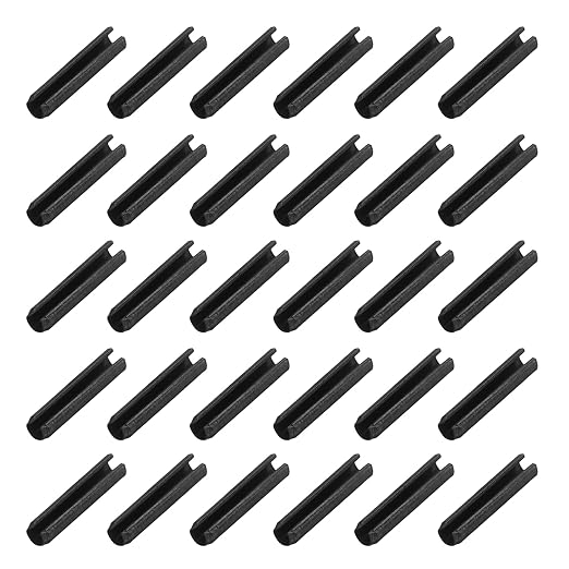 MECCANIXITY 120Pcs Slotted Split Roll Pins 2/25 Inch(2mm) Dia. 2/5 Inch(10mm) Length Steel Spring Tension Expansion Dowels for Secure Fastening, Black