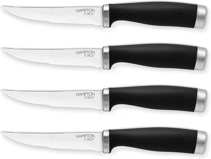 Hampton Forge Epicure–4PieceSteak KnifeSet–Black, Silver by HamptonForge