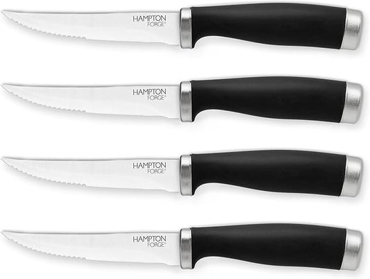 Hampton Forge Epicure–4PieceSteak KnifeSet–Black, Silver by HamptonForge