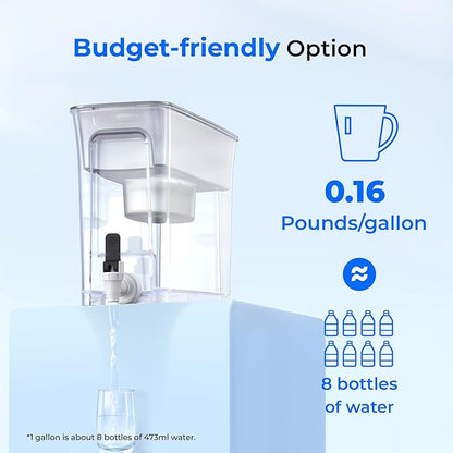 Waterdrop 35-Cup Slim Water Filter Dispenser, Large Capacity, 200-Gallon Long-Life, Faster Filtration, Reduces Chlorine, PFOA/PFOS and More, BPA Free, White (with 1 Filter) - Image 2