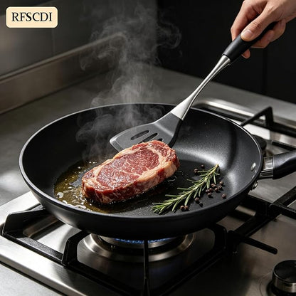 Premium Black Silicone Cooking Utensils Set - Non-Toxic, Heat Resistant& Non-Stick Kitchen Utensils Set with Spatula, Spoon, Whisk, Tongs, BPA Free, Dishwasher Safe, Black - Image 8