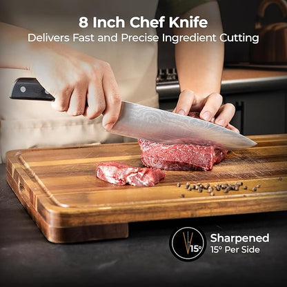 CoquusAid Kitchen Knives Set, 4 PCS Professional Chef Knife Set, Razor Sharp High Carbon Stainless Steel Knife Set, Ergonomic Handle Design, Ideal for Everyday Home Use, Perfect Gifts for Kitchen