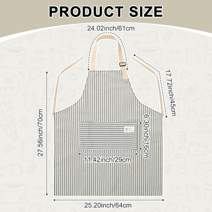 Janmercy 24 Pcs Aprons for Women Men with 2 Pockets Linen Cooking Kitchen Apron Adjustable Bib Chef Apron Bulk Aprons Unisex