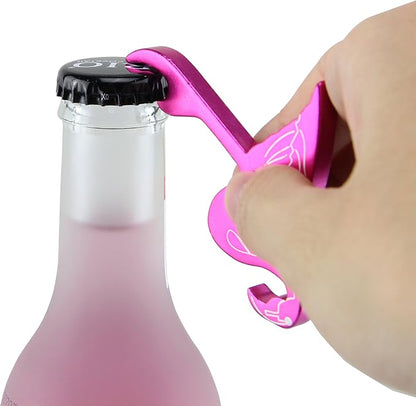 SWATOM Pink Flamingo Bottle Opener Keychain Beer Openers Tool Key Chain Ring Accessories