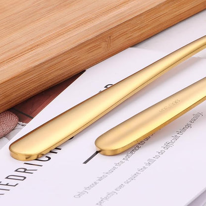 9.5 Inch Gold Ladle Spoons SUS304 Stainless Steel Soup Ladle 2 oz. Gravy Sauce Kitchen Ladle for serving(Set of 2) - Image 6