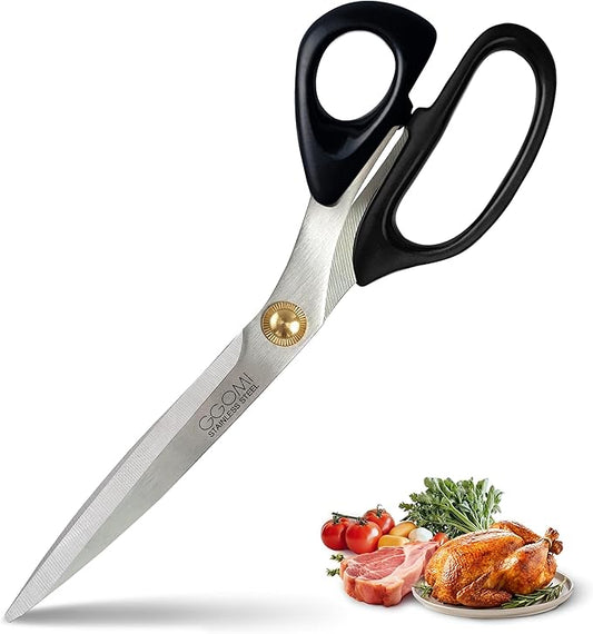 3T Stainless Blade Kitchen Scissors - 10.23in x 1Pack | Korean Barbecue Kalbi Rib Chicken Meat Cutting | Sharp Heavy Duty Multipurpose Kitchen Shears for Cutting Dishwasher Safe (GG130, Black)