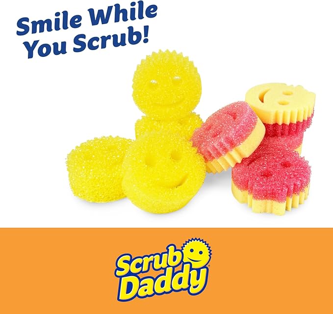 Scrub Daddy 4 Scrub Daddy Sponges & 4 Scrub Mommy Kitchen Sponges - Scratch-Free for Dishes & Multipurpose Cleaning - BPA Free & Made with Polymer Foam - Stain & Odor Resistant (16 Pack) - Image 3