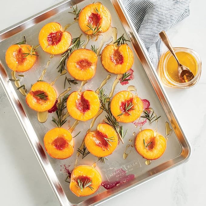 Nordic Ware Naturals Half Sheet - USA Made Aluminum Commercial Quality Sheet Pan for Baking or Roasting, Encapsulated Galvanized Steel Rim Prevents Warping, 2-Pack - Image 2