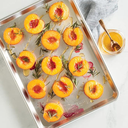 Nordic Ware Naturals Half Sheet - USA Made Aluminum Commercial Quality Sheet Pan for Baking or Roasting, Encapsulated Galvanized Steel Rim Prevents Warping, 2-Pack - Image 2