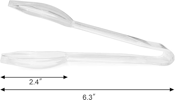 New Star Foodservice 35582 High Heat Plastic, Straight Edge Utility Tong, 6", Clear, Set of 12 - Image 3