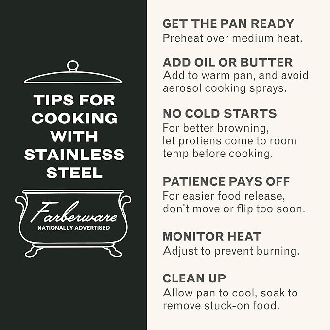 Farberware Classic Series Anniversary Edition Stainless Steel Sauté Pan and Lid with Helper Handle, Induction Suitable, 6 Quart Jumbo Cooker, Metal Utensil Safe - Stainless Steel - Image 8