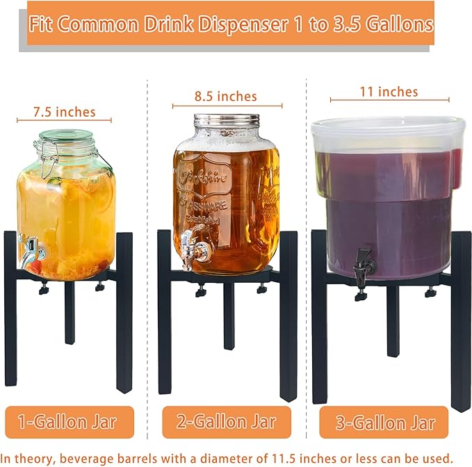 Drink Dispensers Stand For Party. Universal Beverage Dispensers Stand Adjustment Range 7.1 to 11.5 inches Wide, Holder For Most 1 to 3.5 Gallon Beverage Dispensers (stand only)