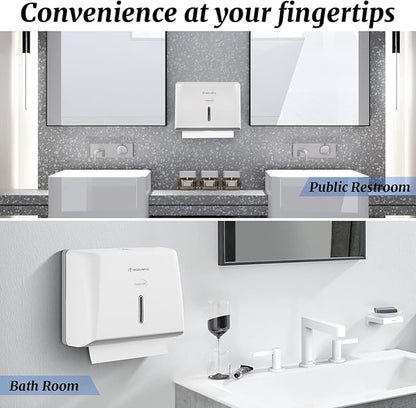 Paper Towel Dispenser Wall Mount - Adhesive Paper Towel Holder for Bathroom, Multi-fold/Trifold/Z Fold, 210 Sheets Large Capacity for Compact Home, Apartment & RV - Image 4