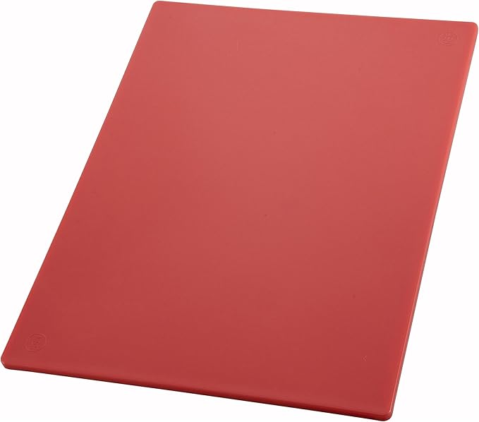 Winco Heavy-Duty Plastic Cutting Board, 15" x 20" x 1/2", Red Medium by Winco