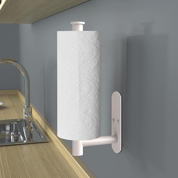VAEHOLD Adhesive Paper Towel Holder Under Cabinet Wall Mount for Kitchen Paper Towel, Paper Towel Roll Holder Stick to Wall, Stainless Steel - Brown - Image 5