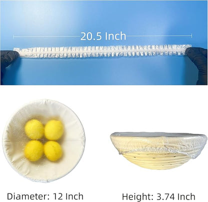 100 Boxed Bowl Covers Bread Proofing Large Plastic Wrap for Food Shower Caps for Sourdough Bread Baking Rising Elastic Reusable BPA Free Food Grade (Diameter 13") - Image 5