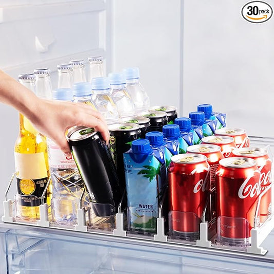 Coanto Drink Organizer for Fridge, Soda Can Dispenser for Refrigerator, Automatic Self-Pushing Fridge Drink Dispenser Holds up to 30 Cans, 6 Row by Coanto