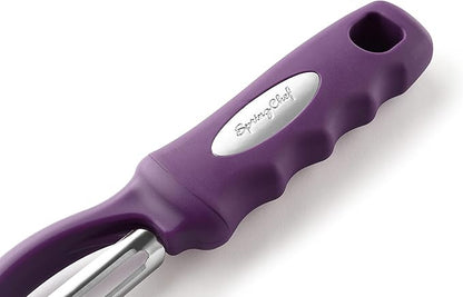 Spring Chef Professional Purple Swivel Vegetable Peeler for Kitchen, Stainless Steel Potato Peeler with Soft Grip Handle, Perfect For Veggie, Fruit, Carrot, Apple, Cucumber - Dishwasher Safe - Image 9