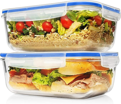 Razab 4 PC 1860ml / 63 Oz / 8 Cups Large Glass Food Storage Containers with Lids - Glass Meal Prep Containers for Roasting & Storing Leftover, Lunch Container with Lids, Microwave & Oven Safe - Image 7