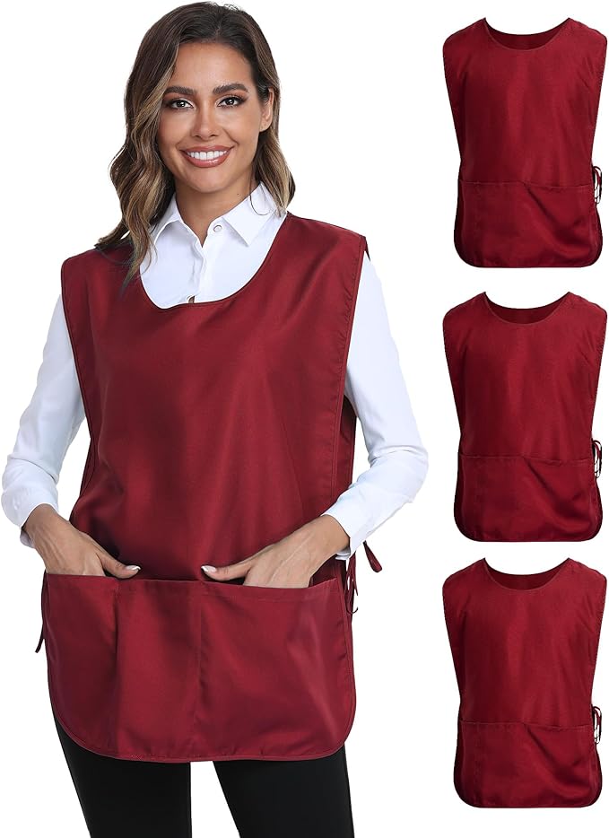 Xeoxarel Unisex Cobbler Apron with 3 Pockets, Smock Vest Apron, Suitable for Cooking，Kitchen，Garden，Hairstylist，Cleaning，Art