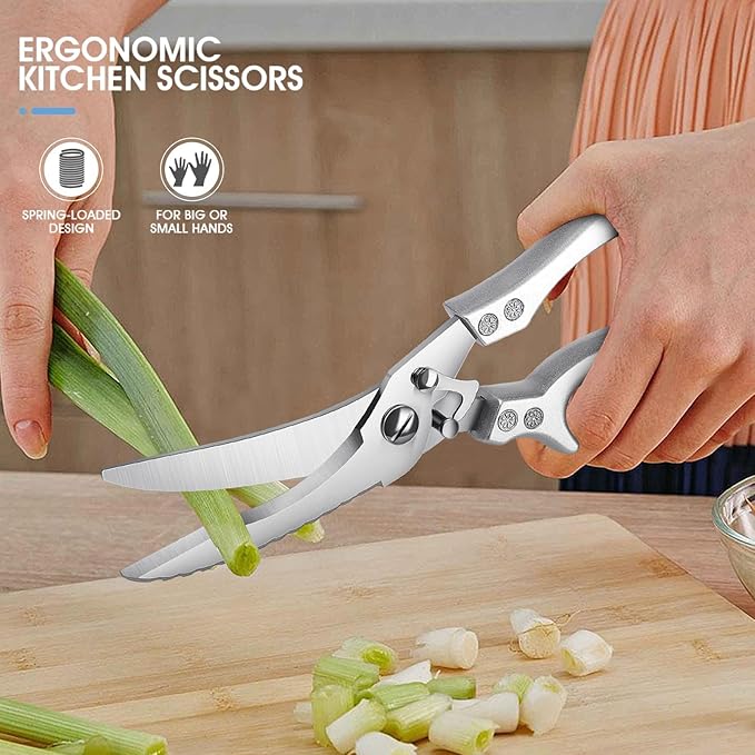 PURPLEBIRD Poultry Shears Heavy Duty, Kitchen Scissors Dishwasher Safe Kitchen Shears for Meat Cutting Stainless Steel Meat Cooking Scissors for Thanksgiving Day, Ideal Gifts for Men and Women