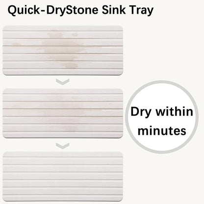 NiuYichee 2 PCS Water Absorbent diatomite Coasters, 9.5" x 4" Water Absorbing Stone Tray for Sink, Stone Drying mat for Kitchen Counter, Stone soap Tray Used for Hand Soaps & toiletries & Plants - Image 5