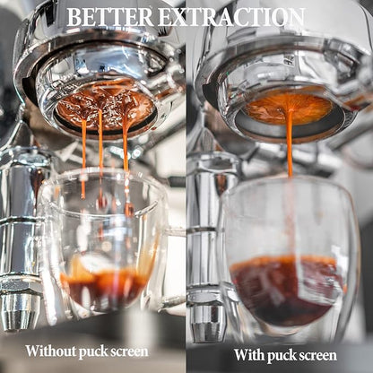 58.5mm Espresso Puck Screen - Coffee Maker Mesh Filter, Reusable 1.7mm 150μm Espresso Filter Screen, Professional Espresso Coffee Accessories for 58mm Espresso Portafilter Filter Basket