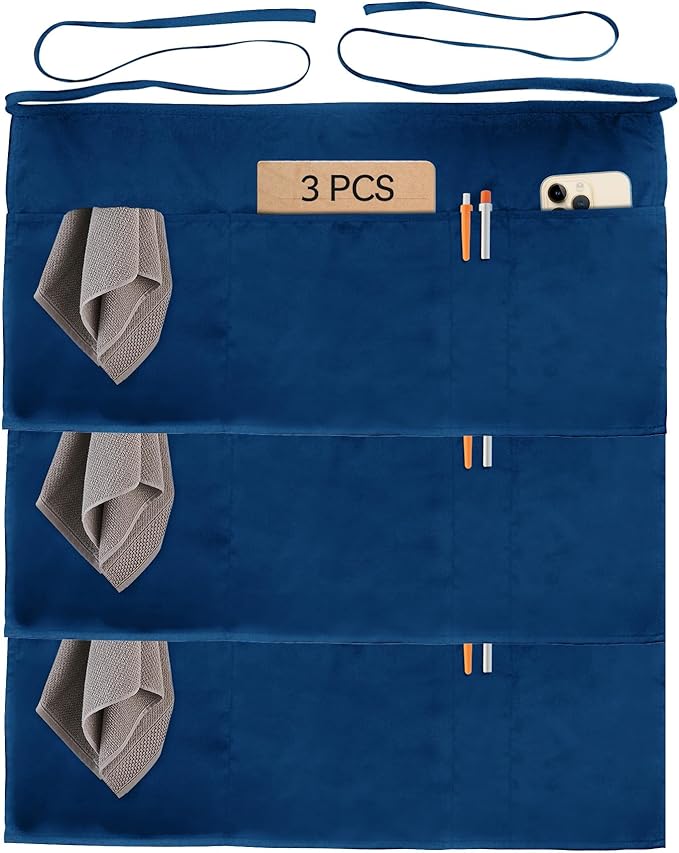 Xeoxarel Aprons with 4 Pockets (Available in 3 Pack / 7 Pack) 23.5'' X 11.5'' by XeoxarelWomensvests