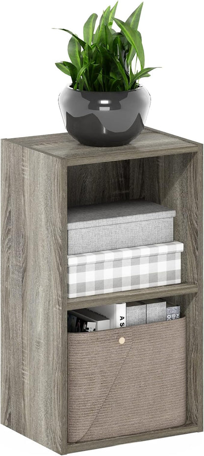 Furinno PASIR Book Shelf, 2-Tier Modern Bookshelf, Open Shelves Bookcase 9 x 12 x 21, Easy Assembly, for Living Room, Bedroom, Home Office, French Oak by Furinno-FitsYourSpaceFitsYourBudget