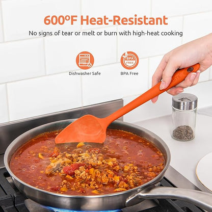 U-Taste Silicone Spatula Set with 600 Degrees Fahrenheit Heat Resistant (Orange) - Image 3