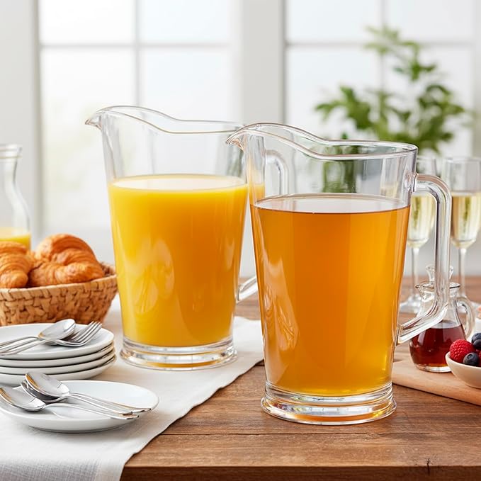 US Acrylic 64oz Bistro Clear Pitcher | Set of 2 Beer Pitchers | Reusable, BPA-free, Made in the USA, Indoor and Outdoor Pitcher Set for Water, Lemonade, Juice, Soda Pop, and Beer - Image 8