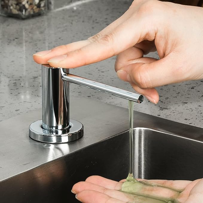 Soap Dispenser for Kitchen Sink Polished Chrome GAPPO Stainless Steel Countertop Pump Hand Lotion Built in Bottlend Lotion Built in Bottle - Image 4