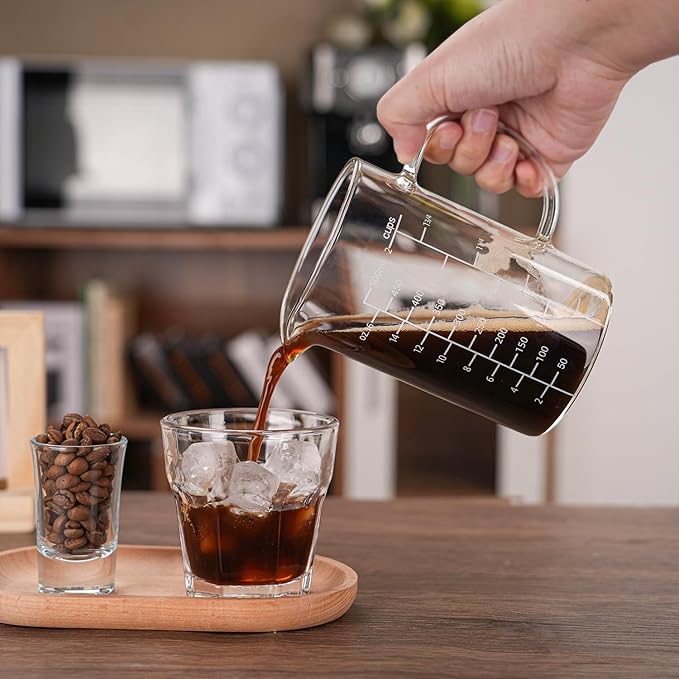 BCnmviku 500ML 2 CUP Glass Measuring Cup With Handle, High Borosilicate Glass Three Scales (OZ, Cup, ML/CC for Kitchen or Restaurant Easy To Read - Image 4