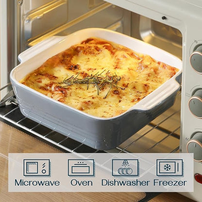DOWAN 8x8 Baking dish, Square Baking Pan, Ceramic Casserole Dishes for Oven, Cake Pan with Handle, for Brownie, Lasagna, Casserole, 2 Quart, Home Gift, Airy Blue - Image 3
