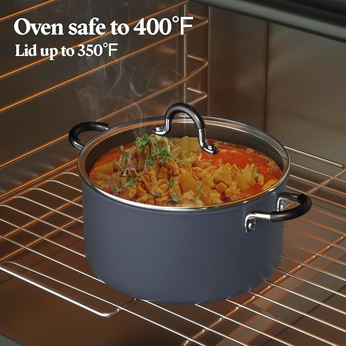 Cook N Home Nonstick Stockpot Soup pot with Lid Professional Hard Anodized 10 Quart, Oven safe - Stay Cool Handles, Black - Image 5