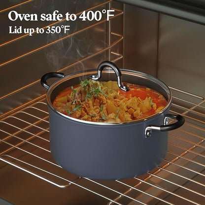 Cook N Home Nonstick Stockpot Soup pot with Lid Professional Hard Anodized 10 Quart, Oven safe - Stay Cool Handles, Black - Image 5