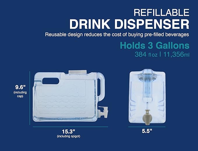 Arrow Home Products 3 Gallon Drink Dispenser for Fridge - Plastic Beverage Dispenser with Spigot for Easy Dispensing - BPA Free Plastic - Convenient Handle, Easy-Pour Spout - Image 7