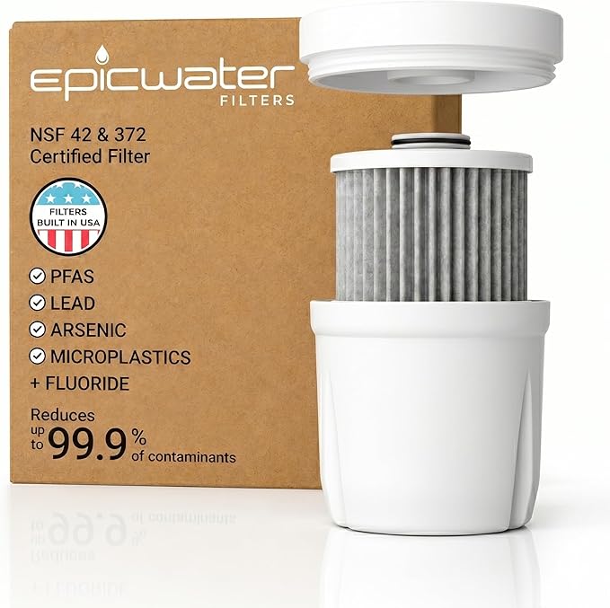 Epic Water Filters Pure REPLACEMENT Compatible with Epic Pure Water Pitcher/Removes Fluoride, Lead, Forever Chemicals, Heavy Metals, Industrial Pollutants/Filters 100 Gallons (3, Pure Standard 3 Pack)