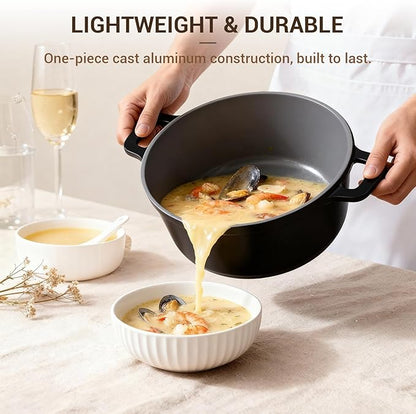 Ammeloo 8-Piece Ceramic Nonstick Cooking Pot Set with Lid, 4.5 Qt Soup Pot, All-in-One Stock Pot for All Stoves, Dishwasher Safe & Easy to Clean, Induction Ready, PFAS Free, for Stews, Soups & Pasta - Image 6